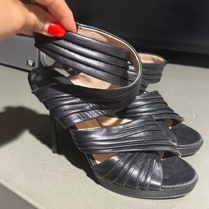 Chic Black Strappy Heels